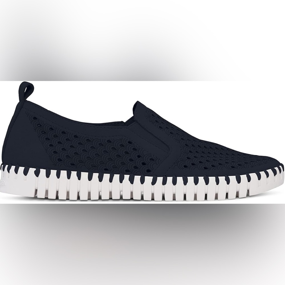 Ilse Jacobsen Tulip Slip On Shoes Navy Blue Womens Round Toe Casual EU 38 7.5-8